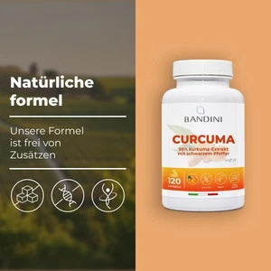 Curcuma Extrakt 700 mg –  120 Kapseln mit 95 % Kurkuma und Piperin, 1 Kapsel/Tag - Bild 1 von 7