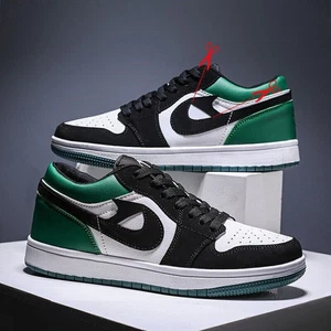 MENS WOMEN LEATHER SNEAKERS CASUAL TRAINERS AF1 WALKING RUNNING SPORTS-GYM-SHOES - Picture 1 of 18