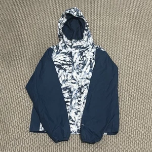 The North Face Dry Vent Rain Jacket Girls Large 14-16 Blue Hooded Reflective EUC - Picture 1 of 11