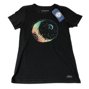 Life is Good Womens Crusher Breathe Moon Black T-Shirt Medium 77815 New Tag - Picture 1 of 9