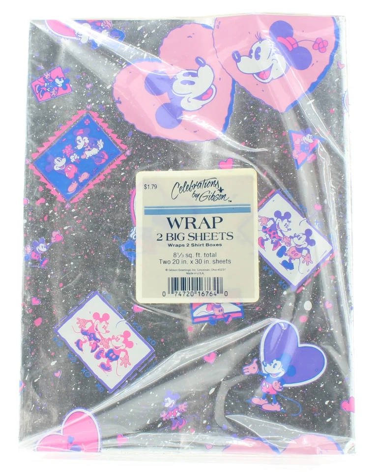 Gibson Celebrations - Mickey Minnie Mouse Valentines Wrapping Paper Sheets 2 pc. - Image 1 of 2