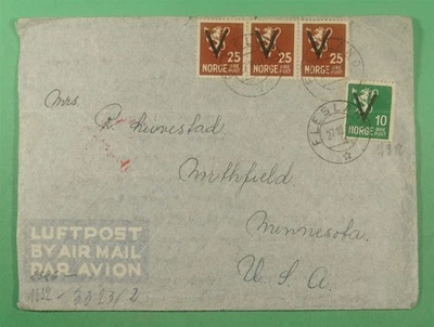 DR WHO 1941 NORUEGA EMBALAJE ORIGINAL TIRA SEGUNDA GUERRA MUNDIAL CENSURADO CARNESLANDIA CORREO AÉREO A EE. UU. R16088 Foto 1 de 2
