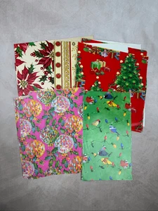 Lotto carta da imballaggio vintage anni 50 70 MCM Kitschy Natale - Foto 1 di 16