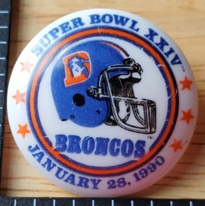 Denver Broncos 1990 Pin Super Bowl XXIV 24 Orange Blue Stars Helm Kunststoff - Bild 1 von 4