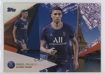 2021 Topps Paris Saint-Germain Team Set Our City Purple Foil /15 Achraf Hakimi - Image 1 of 2