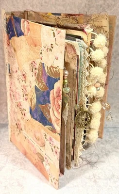 Junk Journal 130+ Pages Shabby Chic Victorian Lace Grunge Stuffed Diary Ephemera - Image 1 of 4