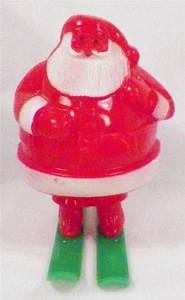 Rosbro Santa Claus On Skis Candy Container Christmas Decoration 1950s #1 - Picture 1 of 7