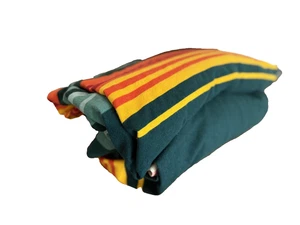 Twin Set Pendleton Baumwolle Flach/Spannbettlaken Flanell Streifen Southwestern Grün - Bild 1 von 6