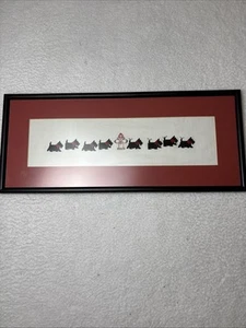 Vintage Scottish Terrier "Scottie" Dog Large Cross Stitch Finished 27 x 12" - Picture 1 of 8