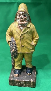 IMPERMEABLE MARINERO MADERA SIROCO VINTAGE SIRACUSA NUEVA YORK ESTATUILLA DECORACIÓN NÁUTICA EE. UU. - Imagen 1 de 8