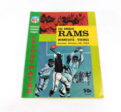 1963 Minnesota Vikings at Los Angeles Rams NFL Football Program 10-20-63 Foto 1 de 2