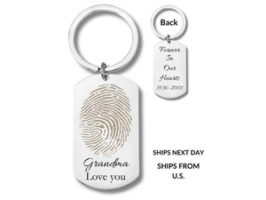 Schlüsselanhänger echter Fingerabdruck individuell Erinnerungsgeschenk Trauergeschenk personalisiert - Bild 1 von 13