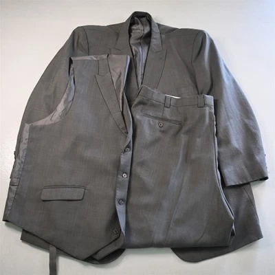 Stacy Adams 52L 46x30 Gray Peak Mens Jacket Pants Suit - Image 1 of 4
