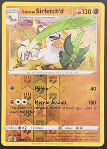 Galarian Sirfetch'd 095/192 Reverse Holo Rebel Clash Pokemon TCG Card - Picture 1 of 2