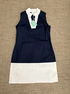 Vestido túnica STS Sail to Sable azul marino/blanco náutico sin mangas talla M nuevo con etiquetas $198 - Imagen 1 de 9