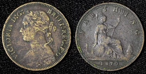 Great Britain Victoria Bronze 1879 Farthing KM# 753  (28 314) - Picture 1 of 3