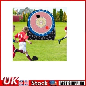 Large Kids Dart Board – Foldable & Portable with 4 Kick Balls, Black - Picture 1 of 10
