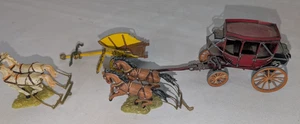 Juego de diligencia y carro vintage de plástico elastolina escala 40 mm - Imagen 1 de 11