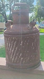 VINTAGE ORIGINAL ANTIQUE RARE GAS 5 GALLON Aluminum OIL CAN - Picture 1 of 3