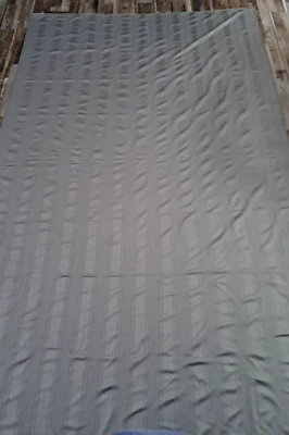 Vintage Gray Silver Damask Tablecloth Oblong Striped Basket Weave Large 95 x 59 - Image 1 of 4