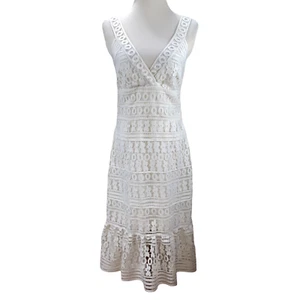 New Diane Von Furstenberg White Embroidered Lace Sleeveless Dress DVF wedding - Picture 1 of 12