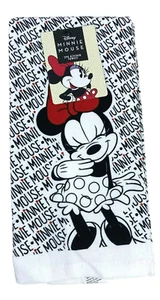 Disney Minnie Mouse Küchentücher 2 Stück Lächelnde Schleife Pose Text Teegeschirr Set - Bild 1 von 3