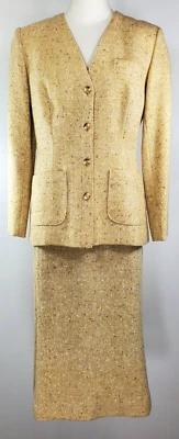 Винтажный Young Pendleton костюм - размер 11 / 12 - многоцветный твид - блейзер и юбка - Изображение 1 из 4