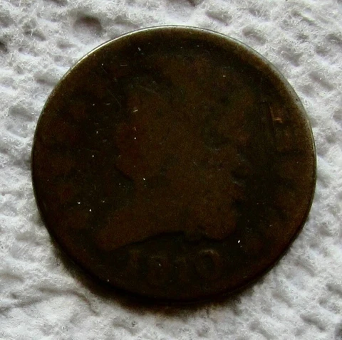 1810 1/2C Classic Head Half Cent Early Rare Key Date Well Worn Full Date Brown Cover