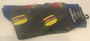 NEW SOLED OUT SOCKS - 1 Pair - hamburgers French Fries - Men 10 13 NWT LLL3 - Picture 1 of 2