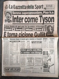 GAZZETTA DELLO SPORT 27 FEBBRAIO 1989 INTER COME TYSON SERENA GULLIT NAPOLI - Picture 1 of 1