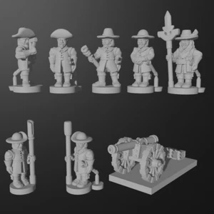 15mm/1:100th Pike & Shotte Artillery Crew & Culverin (TYW/ECW) - Picture 1 of 1
