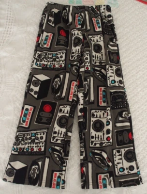 Old Navy 6 7 Small  Boys Fleece Pajama PJ Pants GUC mixed tape music - Image 1 of 3