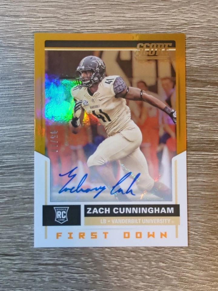 ZACH CUNNINGHAM 2017 Panini Score Gold Auto #/10 #344 Vanderbilt Rookie RC - Image 1 of 2