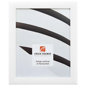 Craig Frames Contemporary, 8x10 1 Inch Wide Modern White Picture Frame - Picture 1 of 5