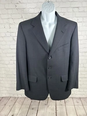 VTG Nordstrom Dark Blue 100% Wool Three Button Blazer Jacket Sport Coat 40R - Image 1 of 4