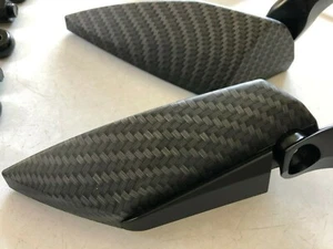NEW Carbon Diamond Blade Mirrors 8mm 10mm Fit Honda Shadow Valkyrie Magna Harley - Picture 1 of 9