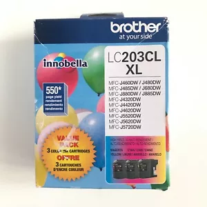 2/2026 + Brother LC203CL XL 3-Pack Color Ink Cartridges LC2033PKS Genuine - Picture 1 of 3
