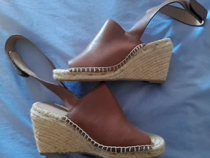 COUNTRY ROAD - SIZE 35 - TAN LEATHER - ANKLE STRAP WEDGE HEELS - EXCELLENT COND - Picture 1 of 8