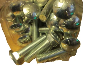 1/2-13x 2-1/4" CARRAIGE BOLT ZINC Plated Grade 5 Screw Coarse PT CR+3 LOT of 52 - Picture 1 of 17