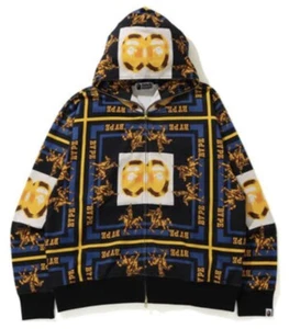 Sudadera con Capucha A Bathing Ape Bape Doble Cabeza de Mono Relajada Cremallera Completa Negra Dorada 2XL XXL - Imagen 1 de 4