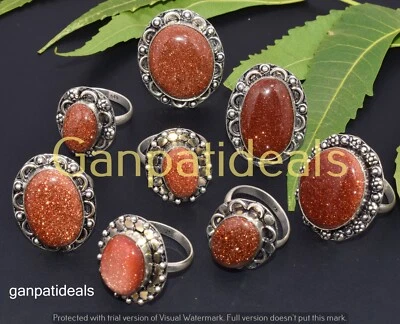 ¡OFERTA!! Lote al por mayor de anillos de piedras preciosas de oro joyas enchapadas en plata 925 Foto 1 de 4