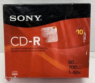 Sony CD R 80 Minutos 10 Pack - Nuevo Envoltura Abierta Foto 1 de 3