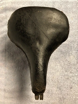PREWAR LATE 20'S THRU MID 30'S TROXEL LONG SPRING LEATHER BICYCLE SADDLE - Image 1 of 4