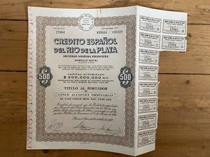 CREDITO ESPANOL DEL RIO DE LA PLATA (ARGENTINE) 500 (J) - Picture 1 of 1