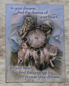 LEANIN TREE Dreamcatcher "In Dreams Find Heart"~#31130 Magnet~J. Bergsma Artist~ - Picture 1 of 1