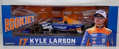 INDYCAR 2024 KYLE LARSON #17 INDY 500 ROOKIE OF THE YEAR HENDRICK CARS 1/18 CAR - Image 1 of 3