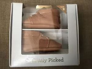 Freshly Picked Soft Sole Leather Oxford Moccasins Baby Girl/Boy Shoes Size 2 - Picture 1 of 3