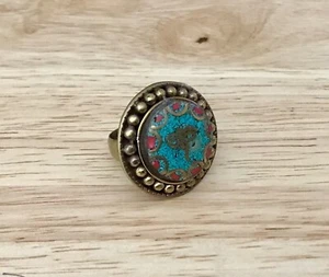 Buddha Eyes Of Peace Turquoise Coral Ring - Picture 1 of 10