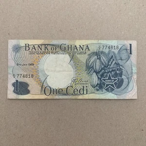 🇬🇭 Ghana 1 Cedi Banknote Ghanan Currency Coffee Tree Paper Money - Picture 1 of 3