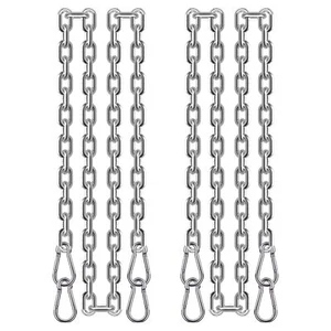 2 Pezzi Catena Tonda in Acciaio 3mm Ø Catena in Acciaio Inox 1 Metro Catena in Metallo con 8 Moschettoni... - Foto 1 di 7